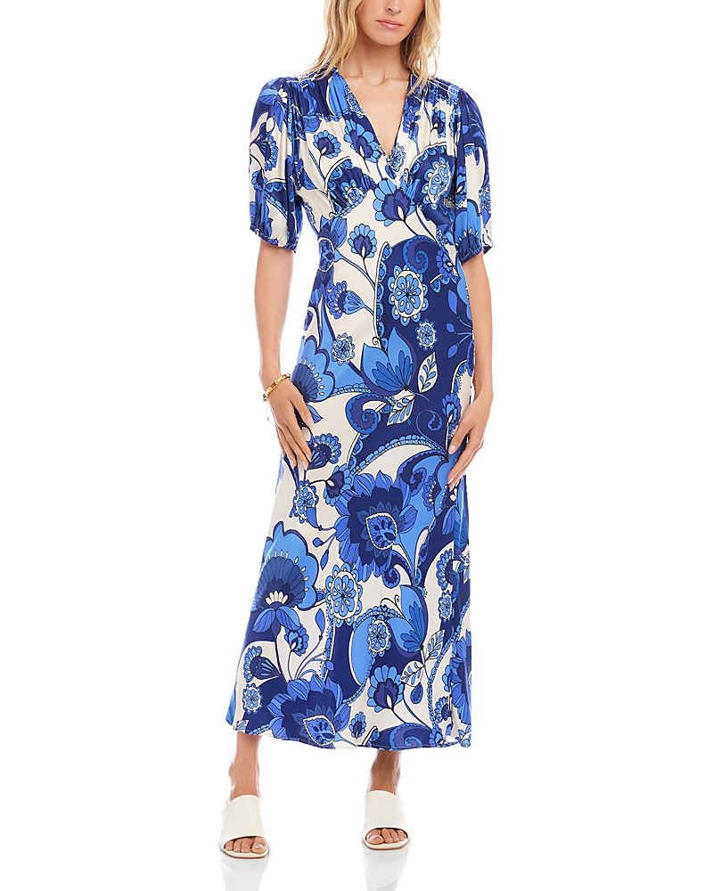 Karen Kane Puff Sleeve Bias Dress
