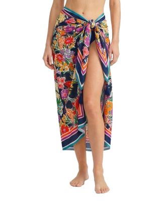  Melanie Border Print Pareo Cover-Up