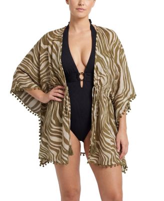  Audrey Short Beach Drawstring Caftan Cover-Up