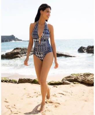  Gabrielle Ring Halter One-Piece Swimsuit