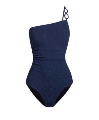 Kara One Shoulder Ring Trim One-Piece Swimsuit