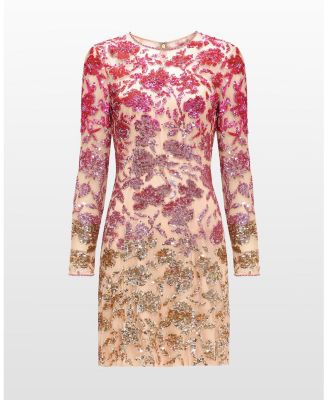 Jazz Sequin-Embellished Floral-Pattern Mini Dress