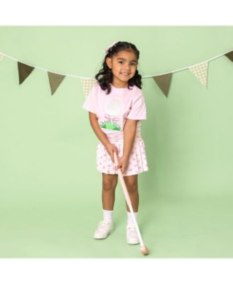 Girls' Golf Tee Bow Patch Short Sleeve T-Shirt- Baby, Little Kid