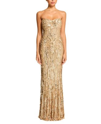  Euphoria Sequin-Embellished Strapless Dress