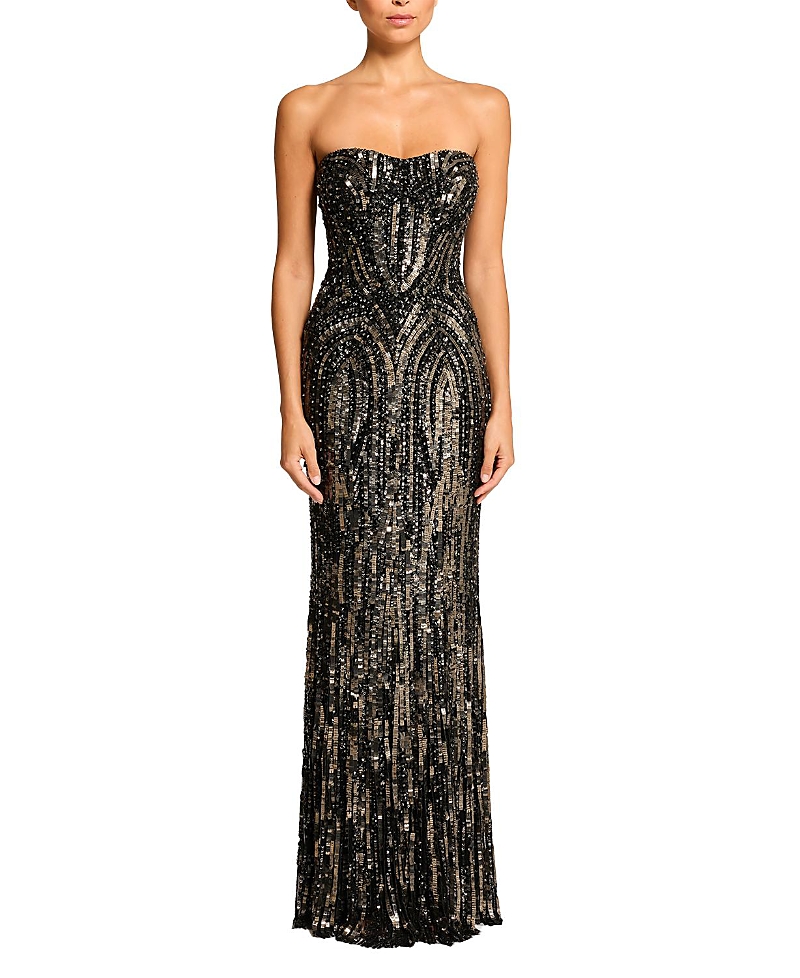 Jenny Packham Euphoria Sequin-Embellished Strapless Dress