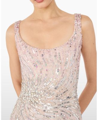  Swirly Sequin-Embelished Mini Dress