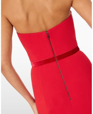  Pamela Bow-Detail Strapless Maxi Dress