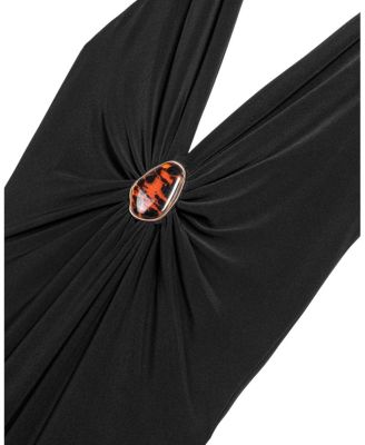 Halter-Neck Draped Maxi Dress