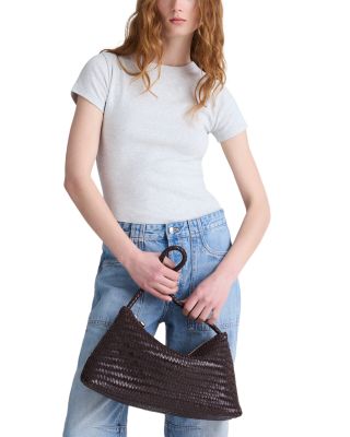The Signature Woven Collection Large Leather Shoulder Bag