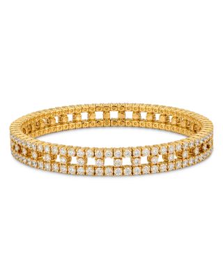 18K Yellow Gold Stretch Diamond Window Bracelet