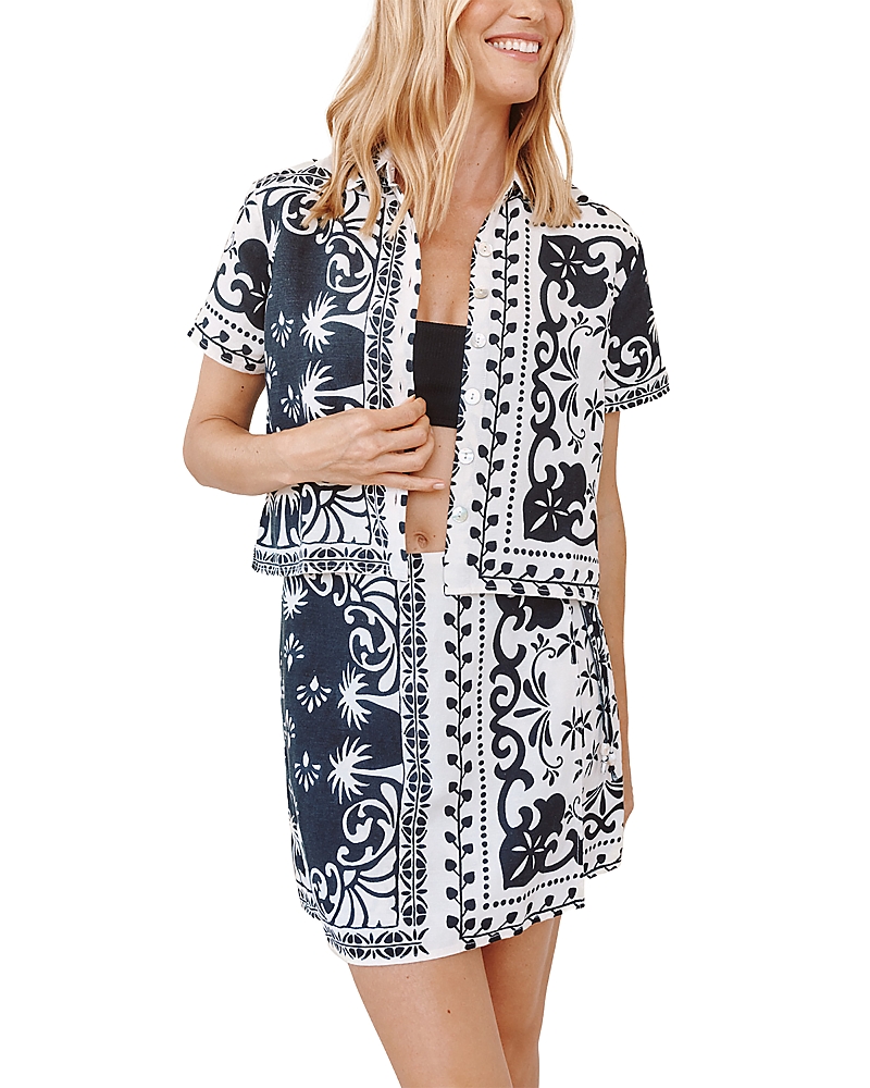 Bella Dahl Bandana Short Sleeve Camp Shirt