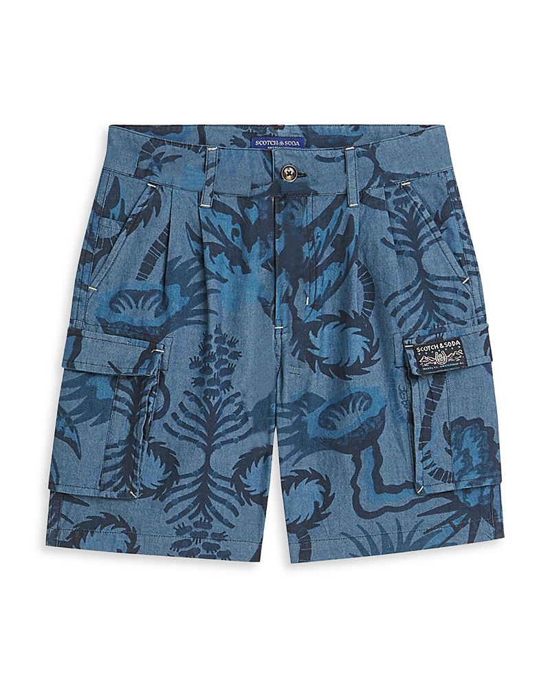 Scotch & Soda Boys' Allover Print Chambray Shorts - Big Kid