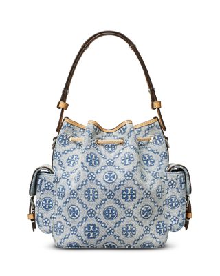 T Monogram Denim Bucket Bag