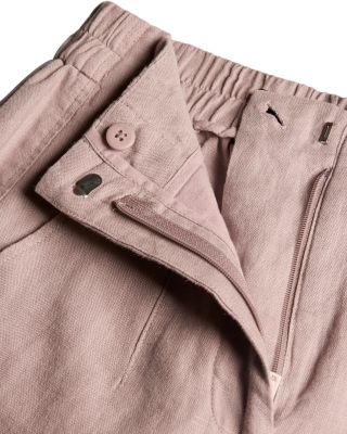 Petite Linen Barrel Leg Trousers