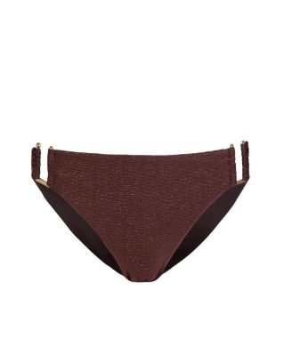 Layla U-Bar Trim Metallic Lowrise Hipster Bikini Bottom