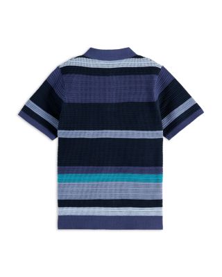 Boys' Structured Knitted Striped Polo - Big Kid