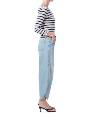 Tulip High Rise Curved Hem Jeans in Somersault