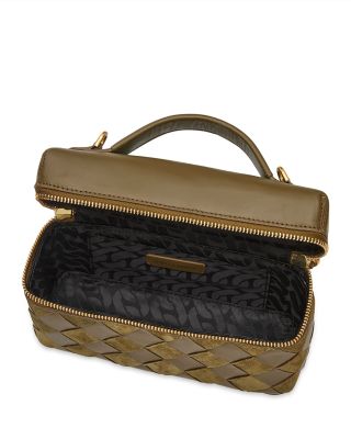 Frankie Small Woven Leather Train Case