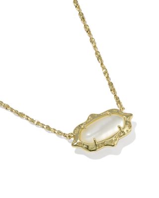 Elisa Scallop Frame Short Pendant Necklace, 16"