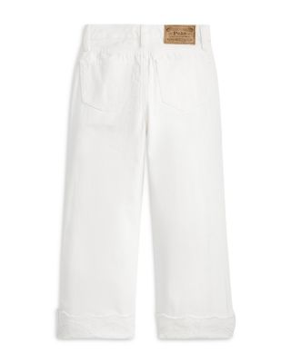 Girls' Eyelet Cuff Cotton Denim Wide Leg Jeans - Little Kid, Big Kid