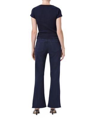 Goldie Mid Rise Kick Flare Jeans in Navy