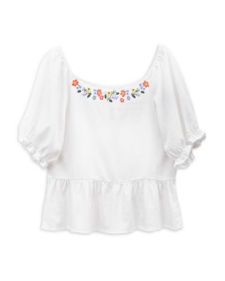 Petal Song Embroidered Denim Top