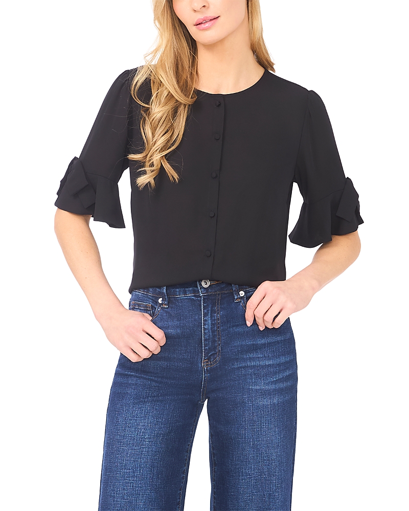 CeCe Flounce Elbow Bow Sleeve Top