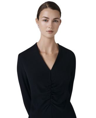 Cecelia Crepe V Neck Midi Dress