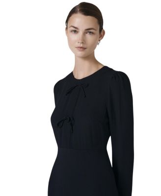 Cora Crepe Tie Front Midi Dress