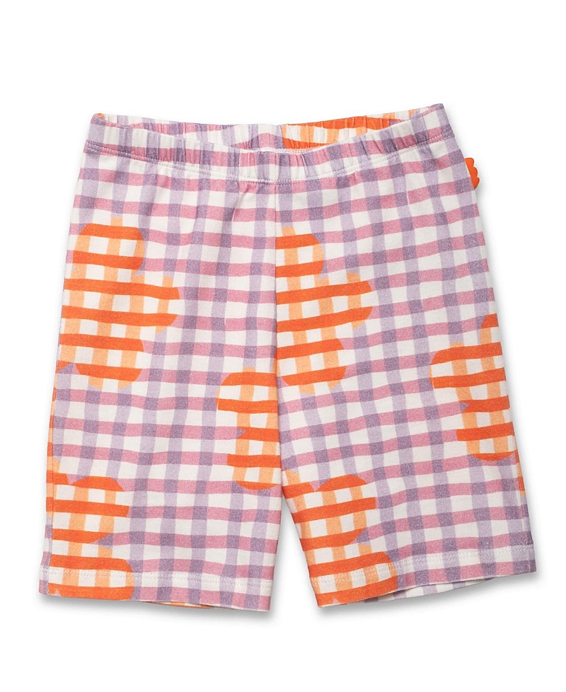 Mon Coeur Girls' Recycled Cotton Flower Gingham Bike Short - Baby, Little Kid, Big Kid
