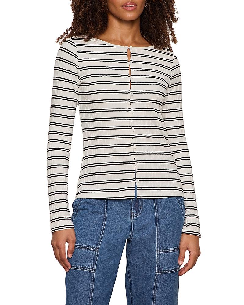 Sanctuary Ribbed Button Front Top