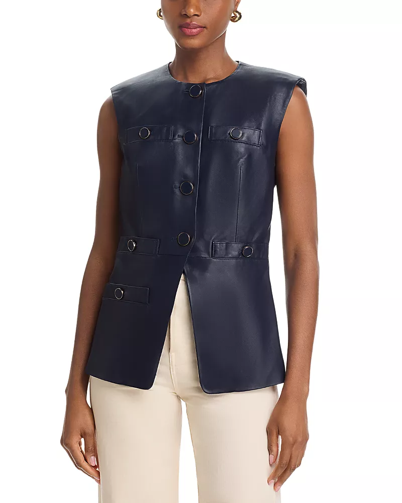 Veronica Beard Tamara Leather Vest