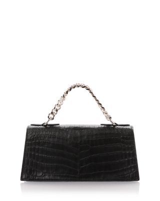 Small Croc Embossed Leather Handbag