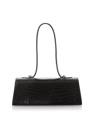 Soft Croc Embossed Leather Handbag