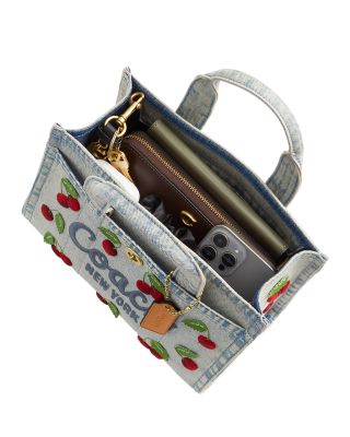 Cherry Cargo Small Denim Tote Bag