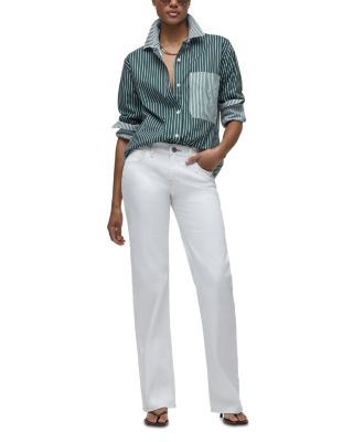 Kelli Low Rise Loose Straight Jeans in White