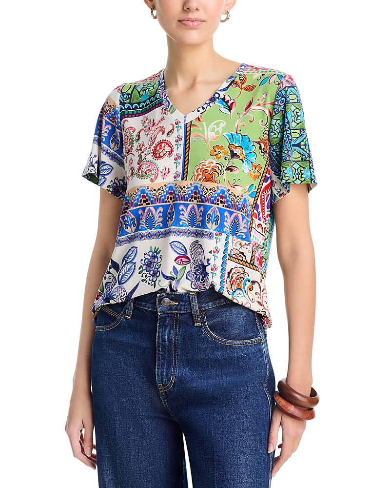 Johnny Was The Janie Favorite V Neck Flutter Sleeve Tee