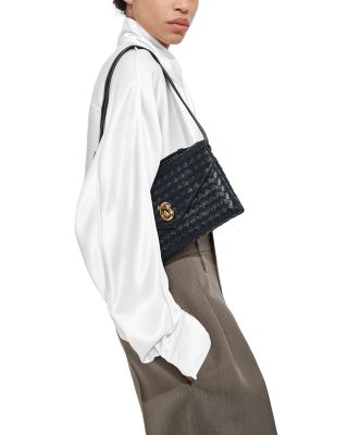 Knot Lock Intrecciato Leather Crossbody Bag