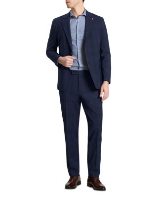 navy blue plaid dress pants Blue Plaid Pants Navy Blue Business Pants Navy Blue Plaid Mens Plaid Suit  Pants Bank Tailored Fit Wool Blend Windowpane Plaid Suit