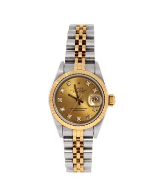  Oyster Perpetual Datejust Automatic Watch in Stainless Steel and Gold with Diamond Markers 26mm