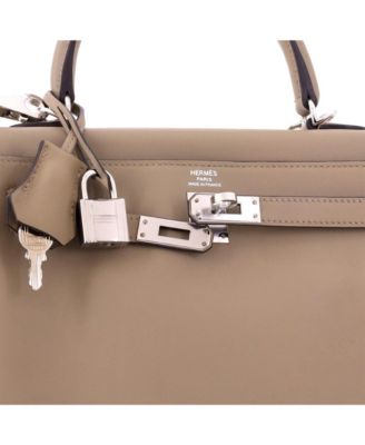 Kelly 25 Handbag Brown Swift with Palladium Hardware