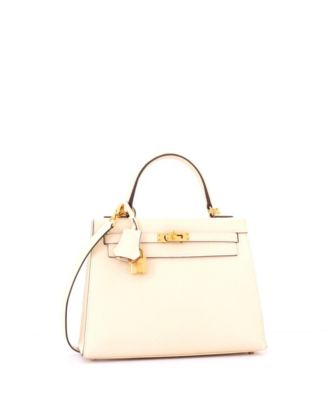 Kelly 25 Handbag Light Epsom with Gold Hardware