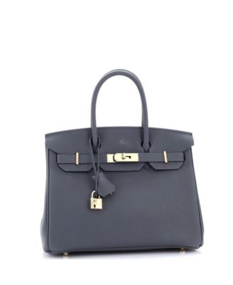 Birkin 30 Handbag Grey Togo with Permabrass Hardware