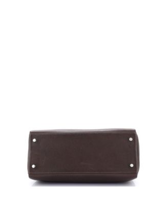 Kelly 28 Handbag Brown Barenia Faubourg with Palladium Hardware