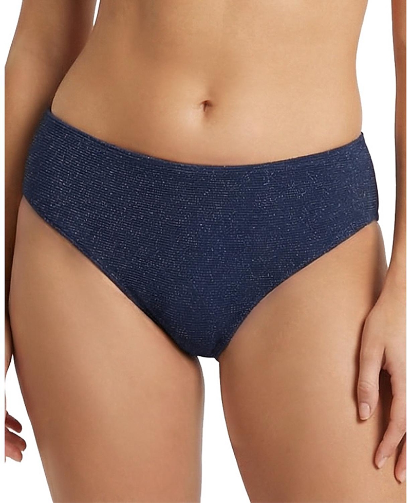 Change of Scenery Classic Midrise Shimmer Bikini Bottom with Full Coverage