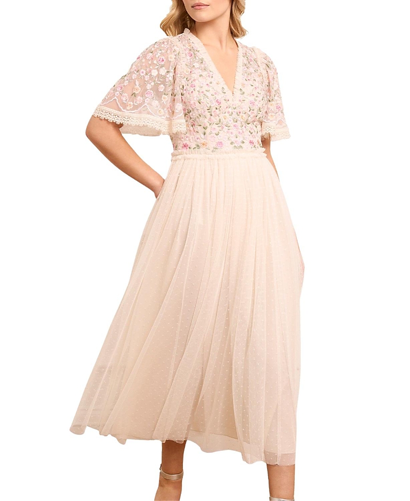 Needle & Thread Rosie Lace Bodice V-Neck Ballerina Dress