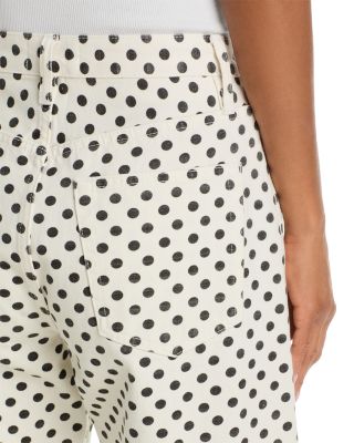 The Bow High Rise Crop Jeans in White Polka Dot - thumbnail 5