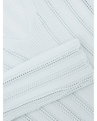 V Neck Ribbed Pointelle Sweater