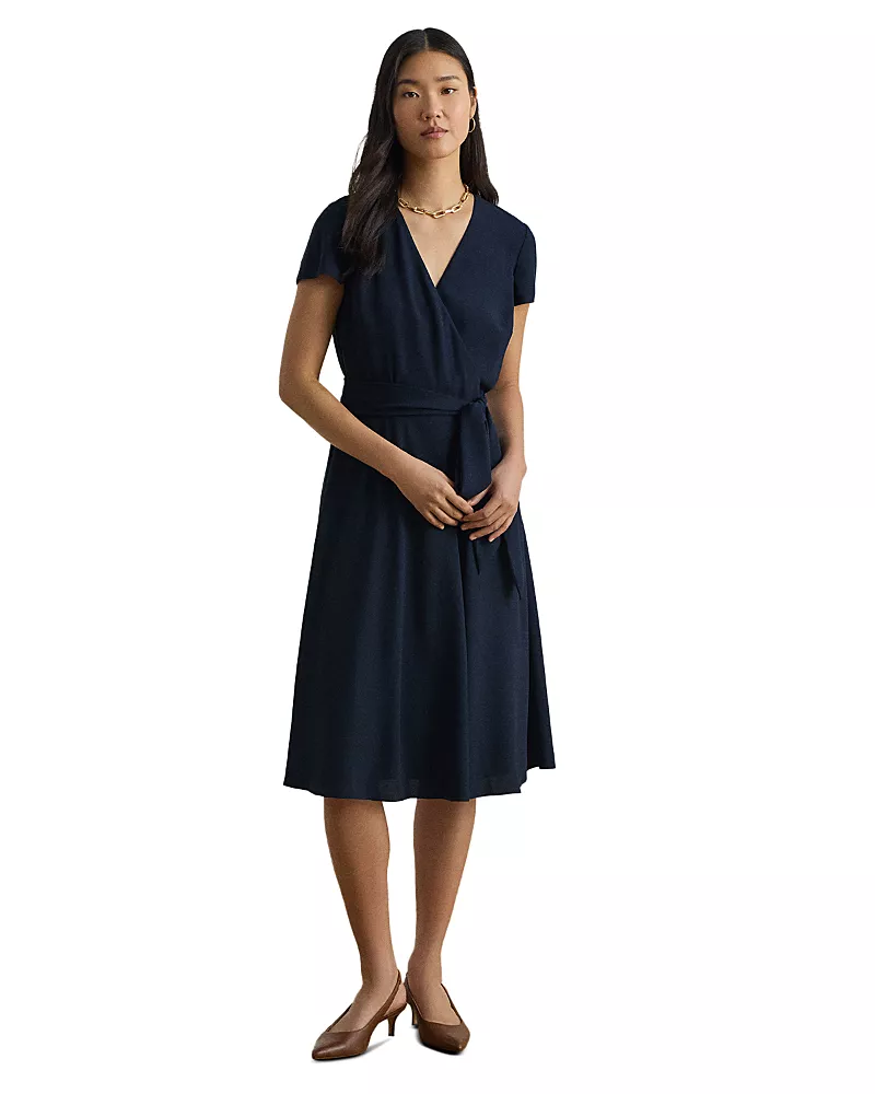 Lauren Ralph Lauren Belted Georgette Dress