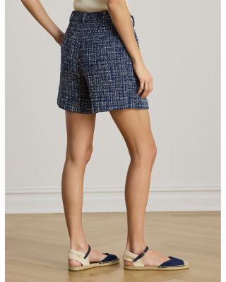 Pleated Boucl&eacute; Shorts